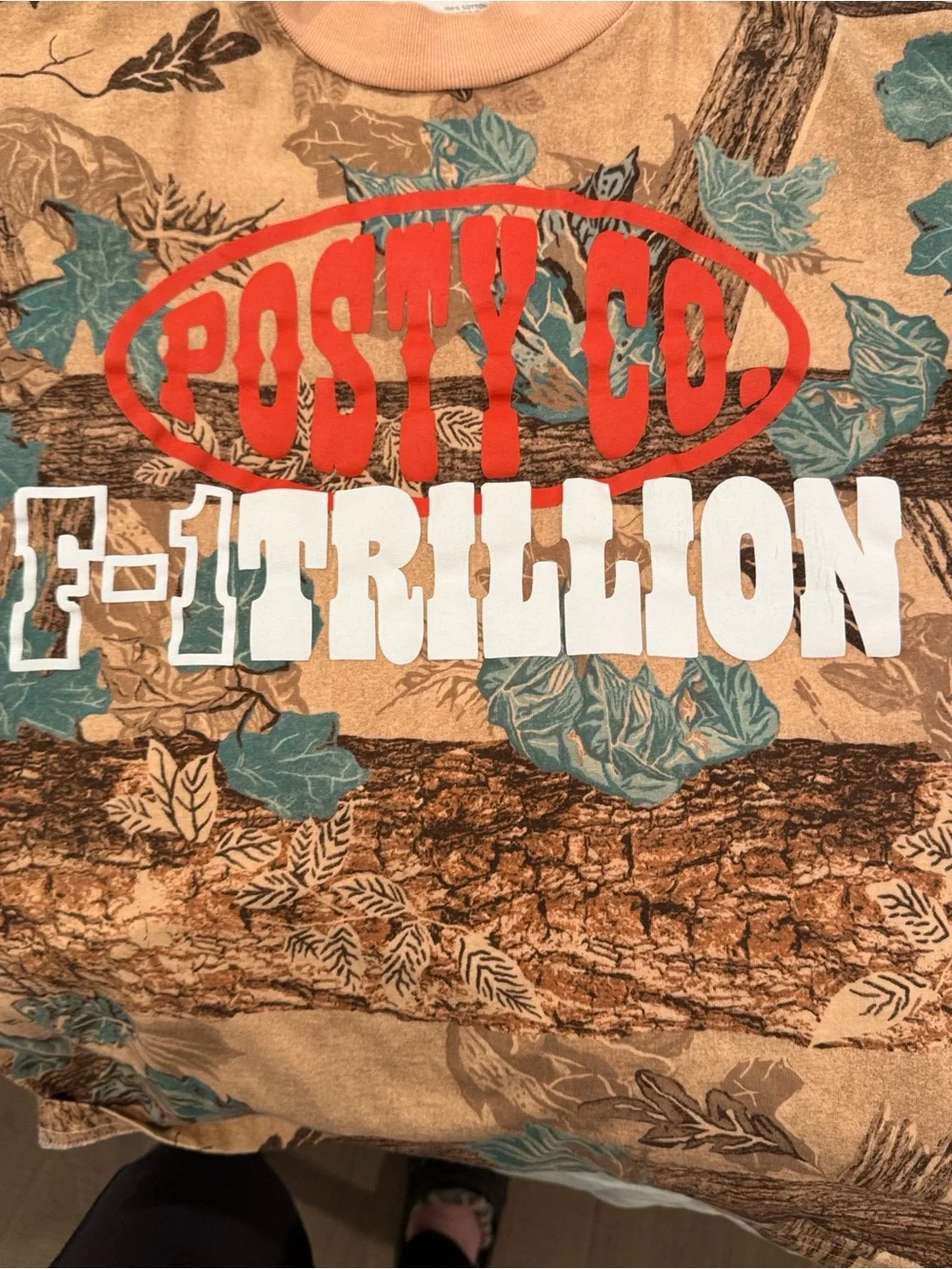 Post Malone Posty Co F-1 Trillion Tan Multi Camo Long Sleeve Tee Size M